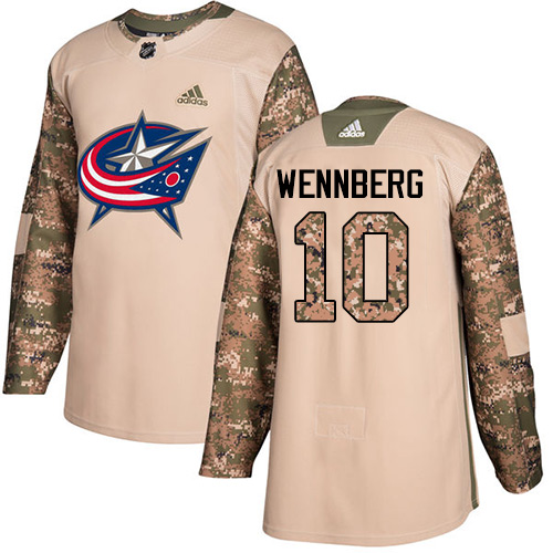 Adidas Blue Jackets #10 Alexander Wennberg Camo Authentic Veterans Day Stitched Youth NHL Jersey